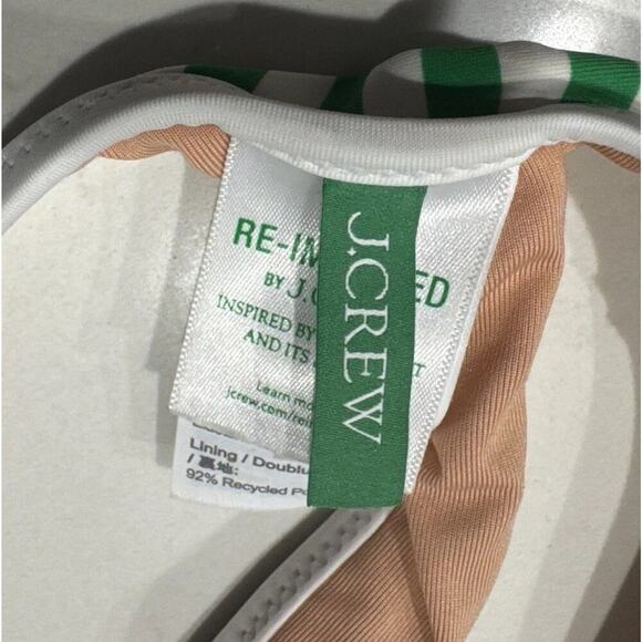 J. Crew Racerback One Piece In Stripe Swimsuit Womens Size 4 Green White Fun - Picture 5 of 7